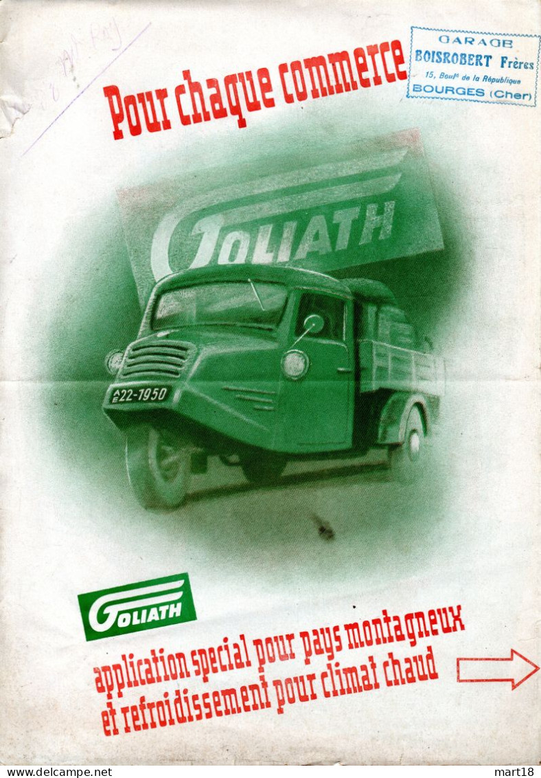 Publicité 1950 - Camion GOLIATH - Allemagne - - Vrachtwagens