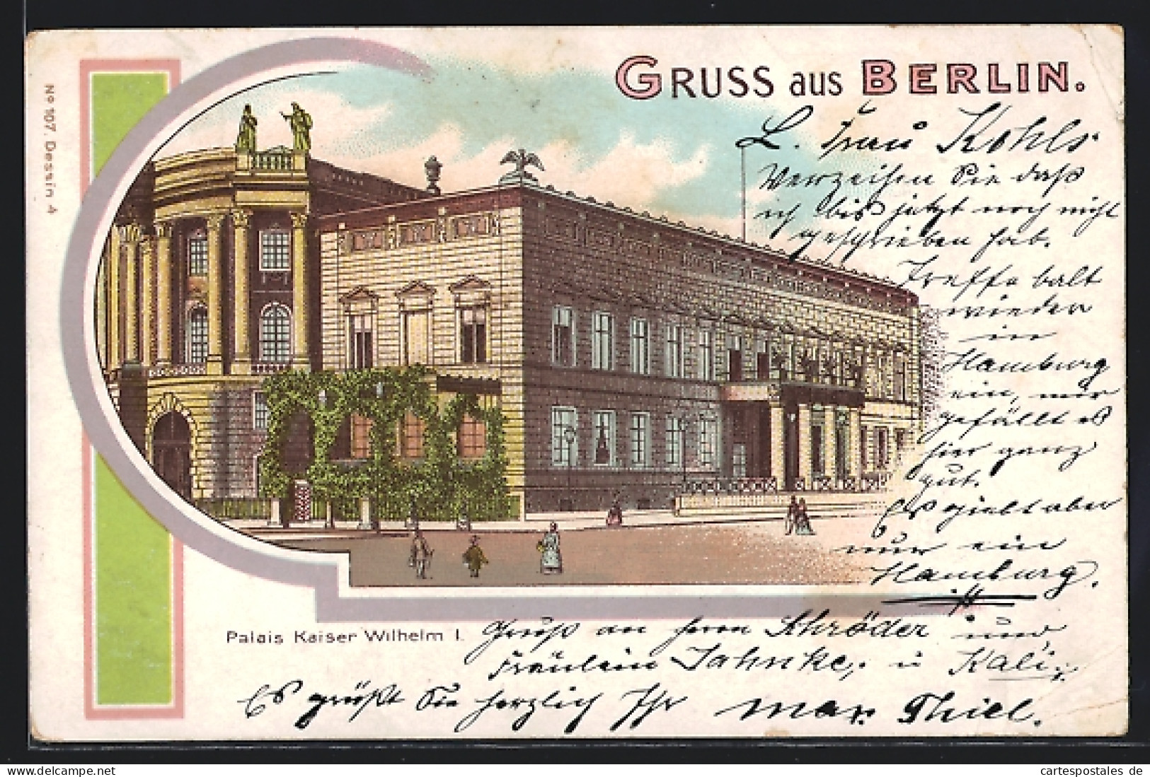 Lithographie Berlin, Palais Kaiser Wilhelm I.  - Mitte