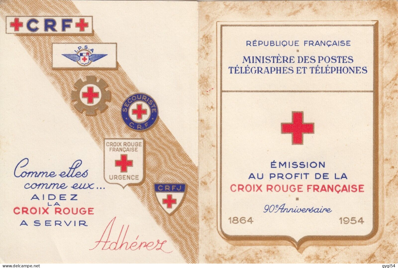FRANCE Carnet  Croix Rouge 1954 N** MNH - Cruz Roja