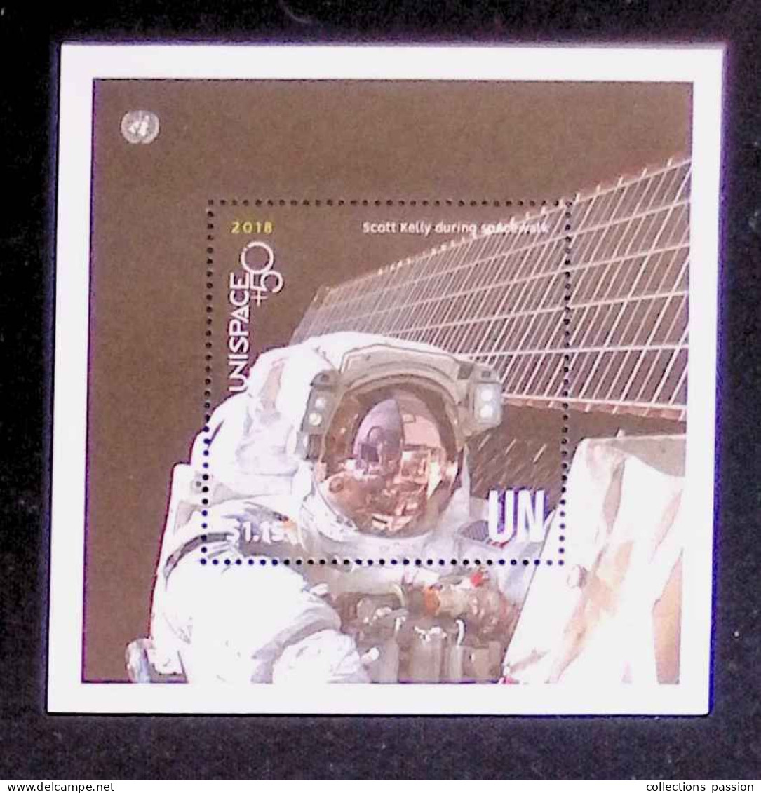 CL, Blocs & Feuillets, BLOCK, United Nations, New York, 2018, Scott Kelly During Spacewalk, Neuf - Unused Stamps