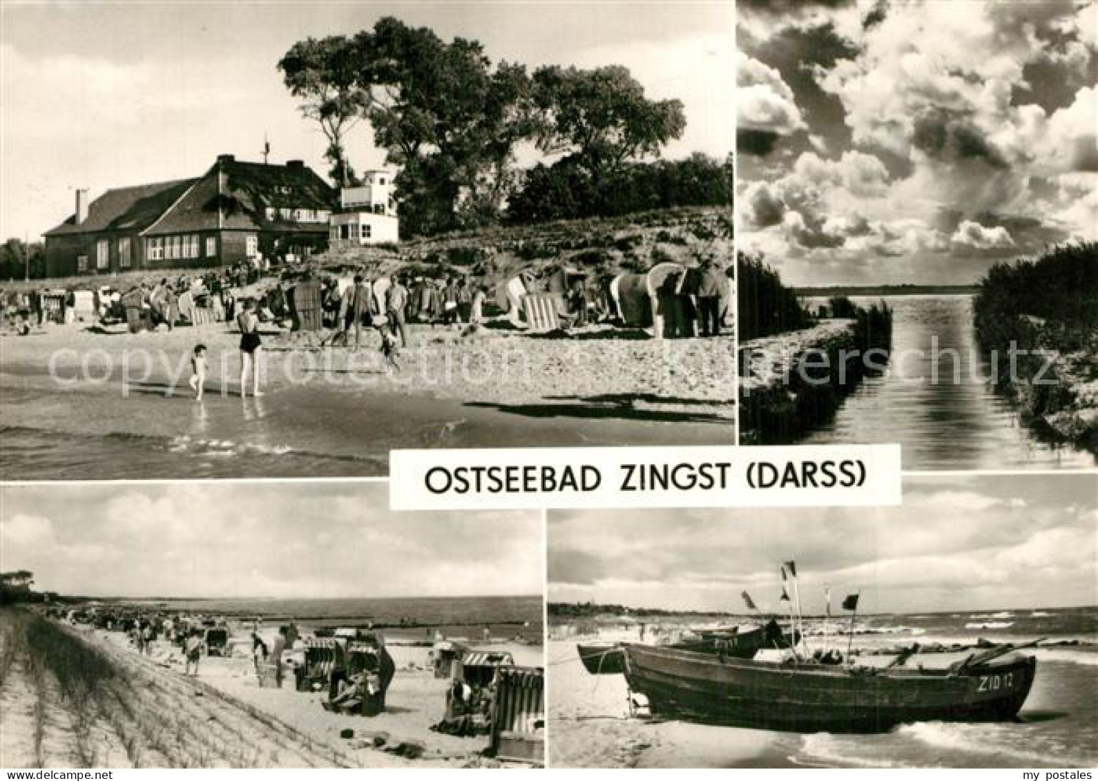 73593500 Zingst Ostseebad Badestrand Kleiner Bootshafen Fischerboote Zingst Osts - Zingst