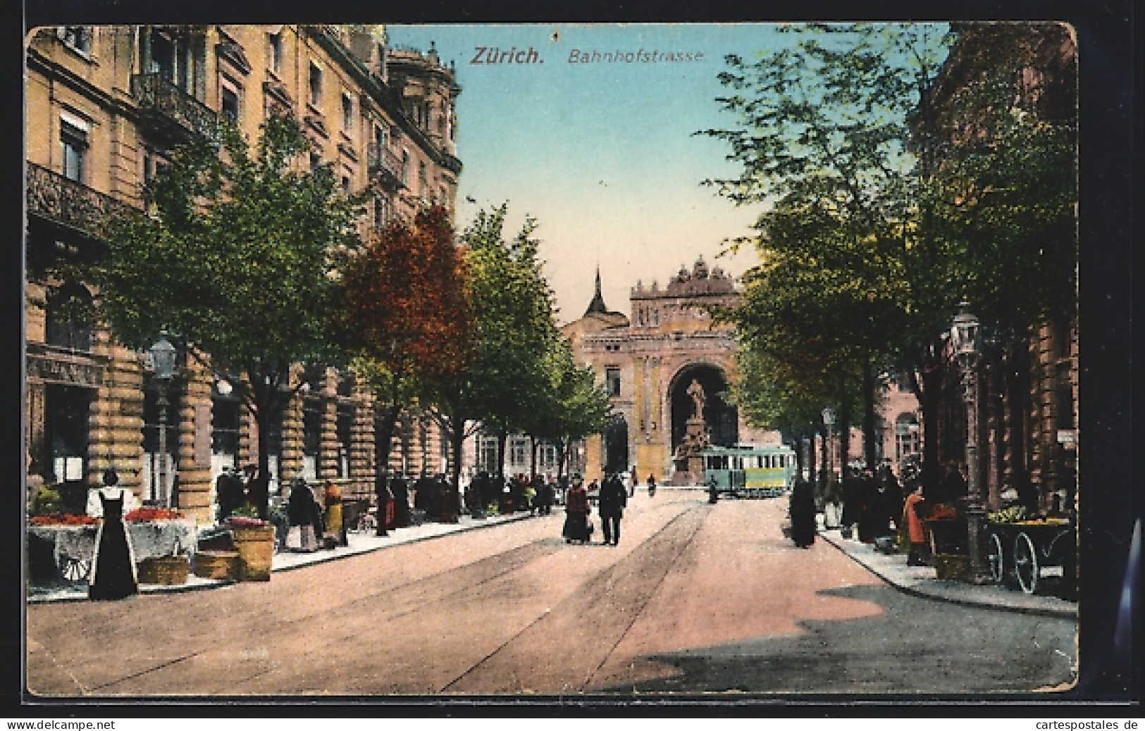 AK Zürich, Strassenpartie Mit Strassenbahn  - Tram