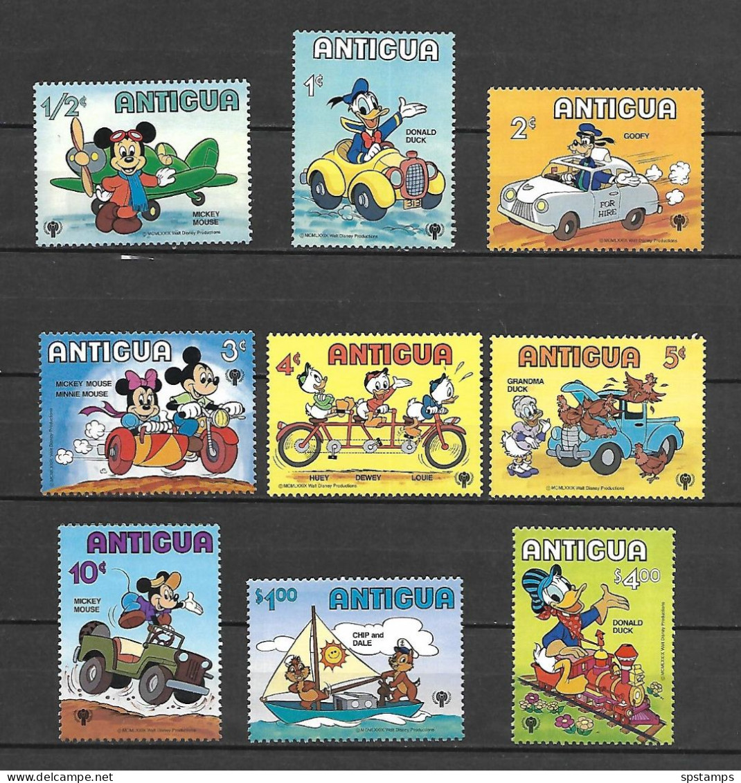 Disney Set Antigua 1980 International Year Of The Child - Transportation Scenes MNH - Disney