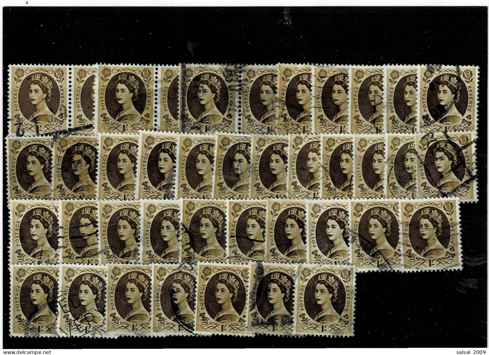 GRAN BRETAGNA ,"Elisabetta II",1sc. 40 Pezzi Usati ,2 Tipi Di Filigrana ,qualita Ottima - Used Stamps