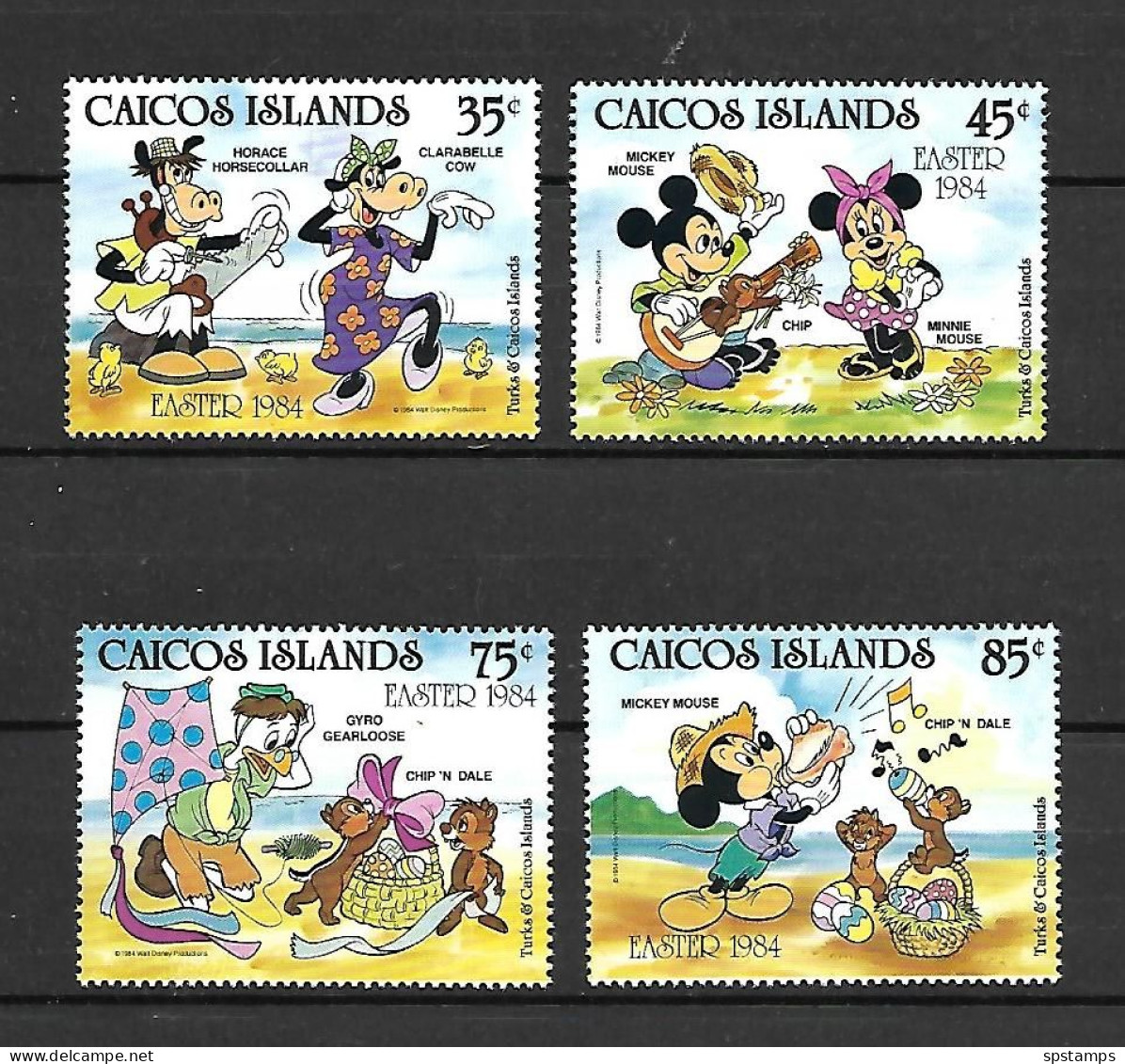 Disney Set Caicos Islands 1984 Easter MNH - Disney