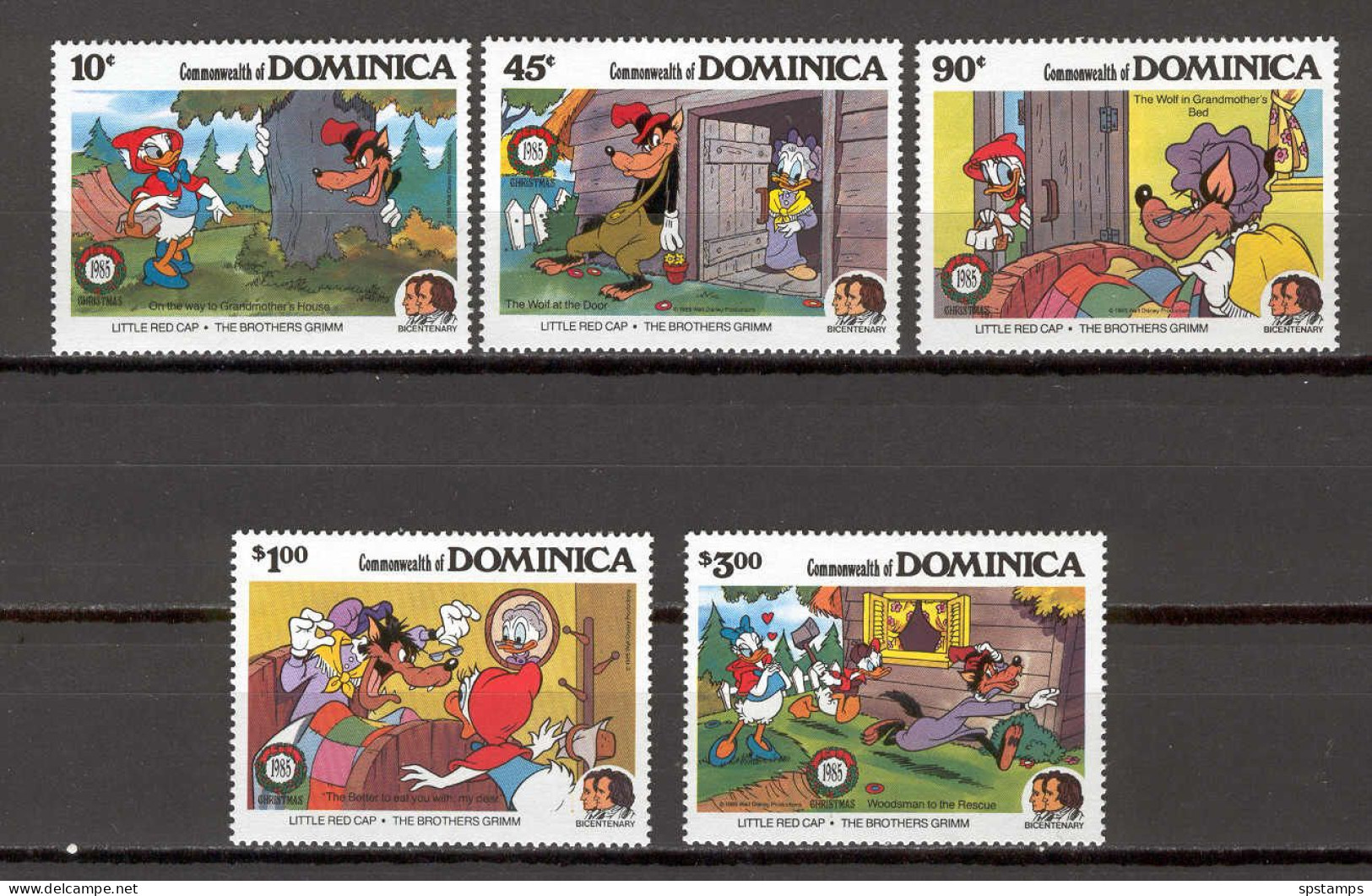 Disney Set Dominica - 1985 Christmas - Little Red Cap MNH - Disney