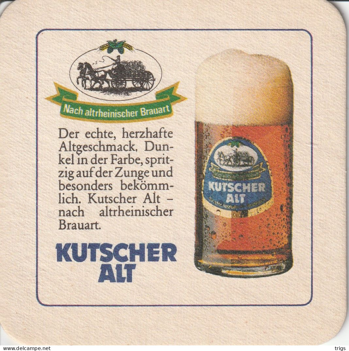 Kutscher Alt - Bierdeckel