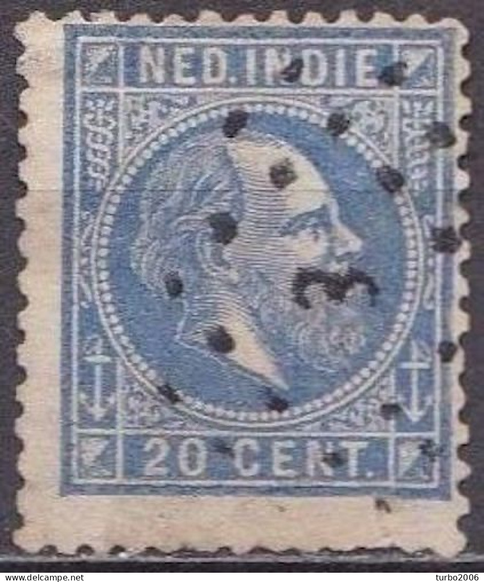 Ned. Indië: 1870 Koning Willem III 20 Cent Ultramarijn Kamtanding 12½ : 12 Gr G.  NVPH 12 F - Indes Néerlandaises