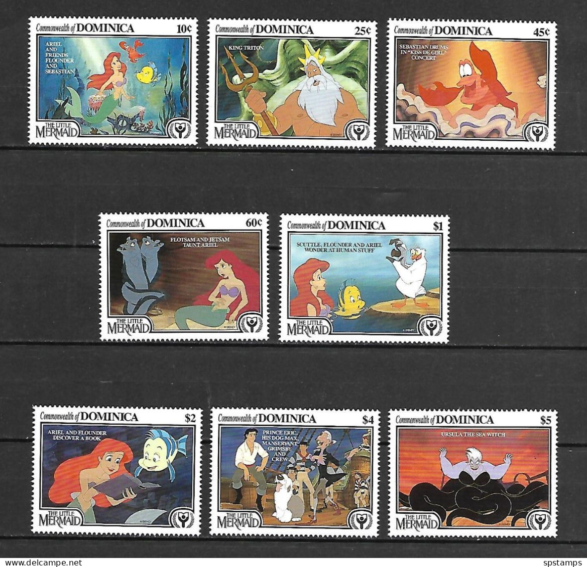 Disney Set Dominica 1991 The Litle Mermaid MNH - Disney