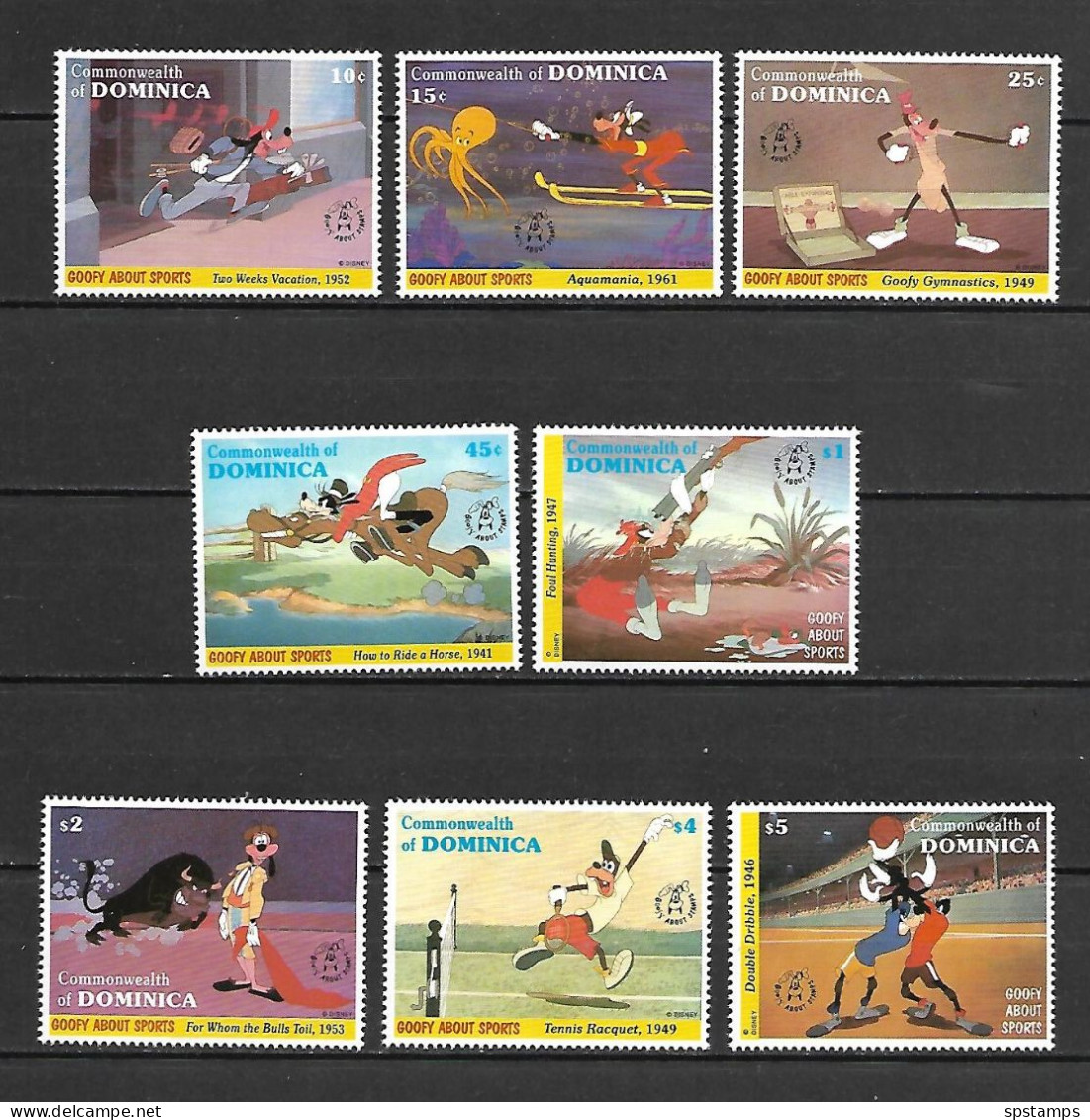 Disney Set Dominica 1992 Goofy About Sports MNH - Disney