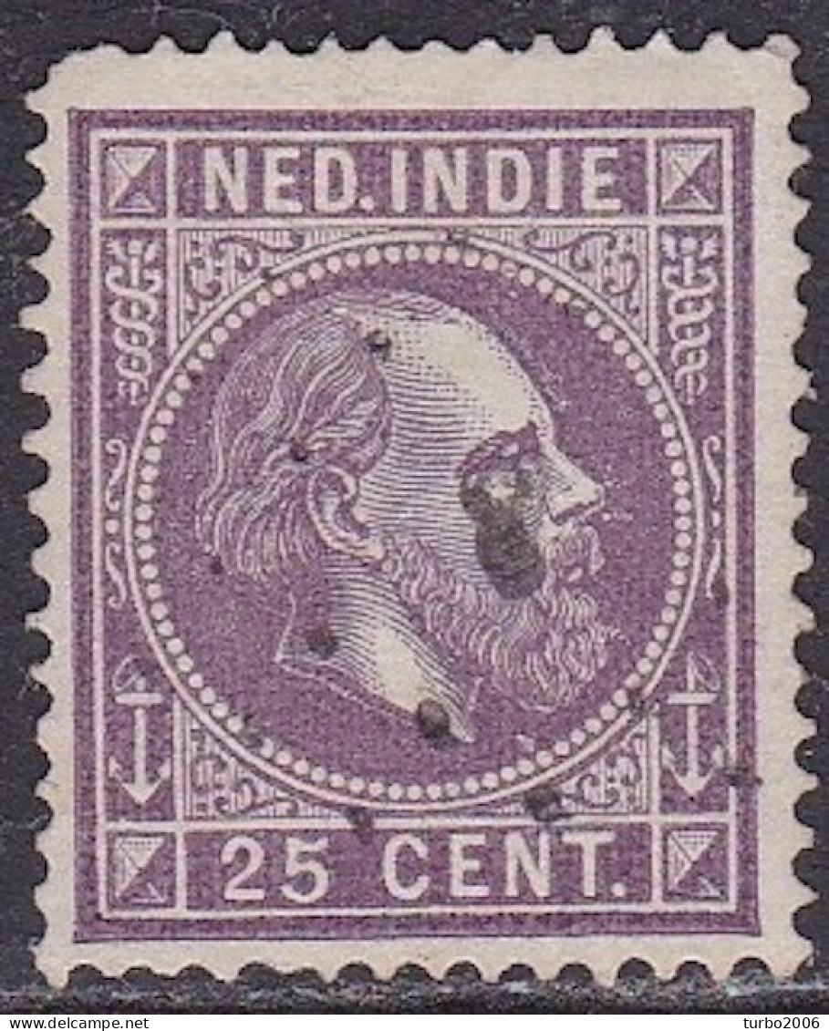 Ned. Indië: 1870 Koning Willem III 25 Cent Violet Kamtanding 13½  : 13¼  Gr. G.  NVPH 13 E - Nederlands-Indië