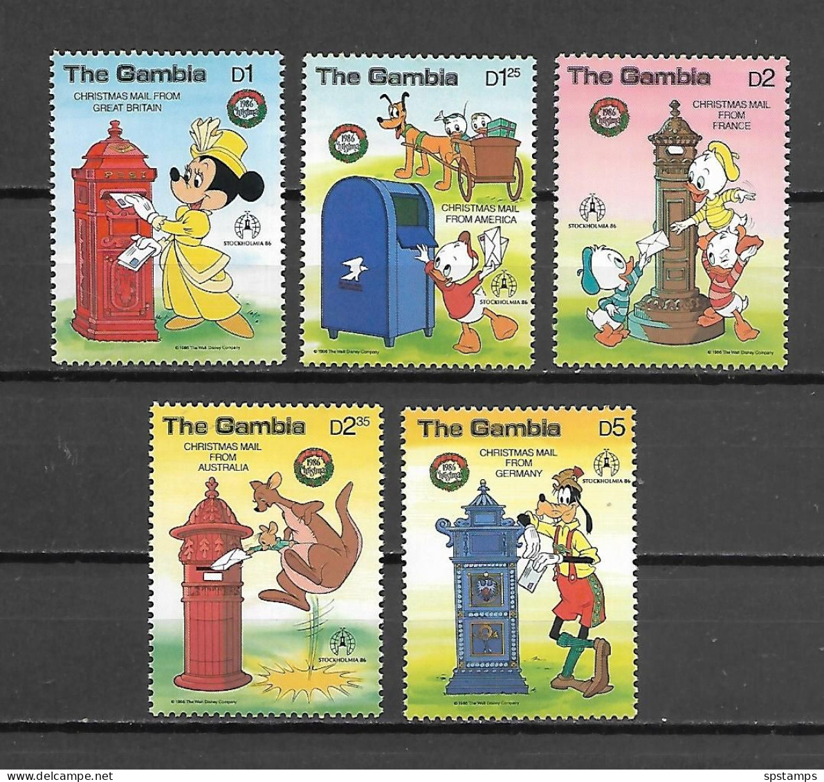 Disney Set Gambia 1986 Christmas Mails MNH - Disney