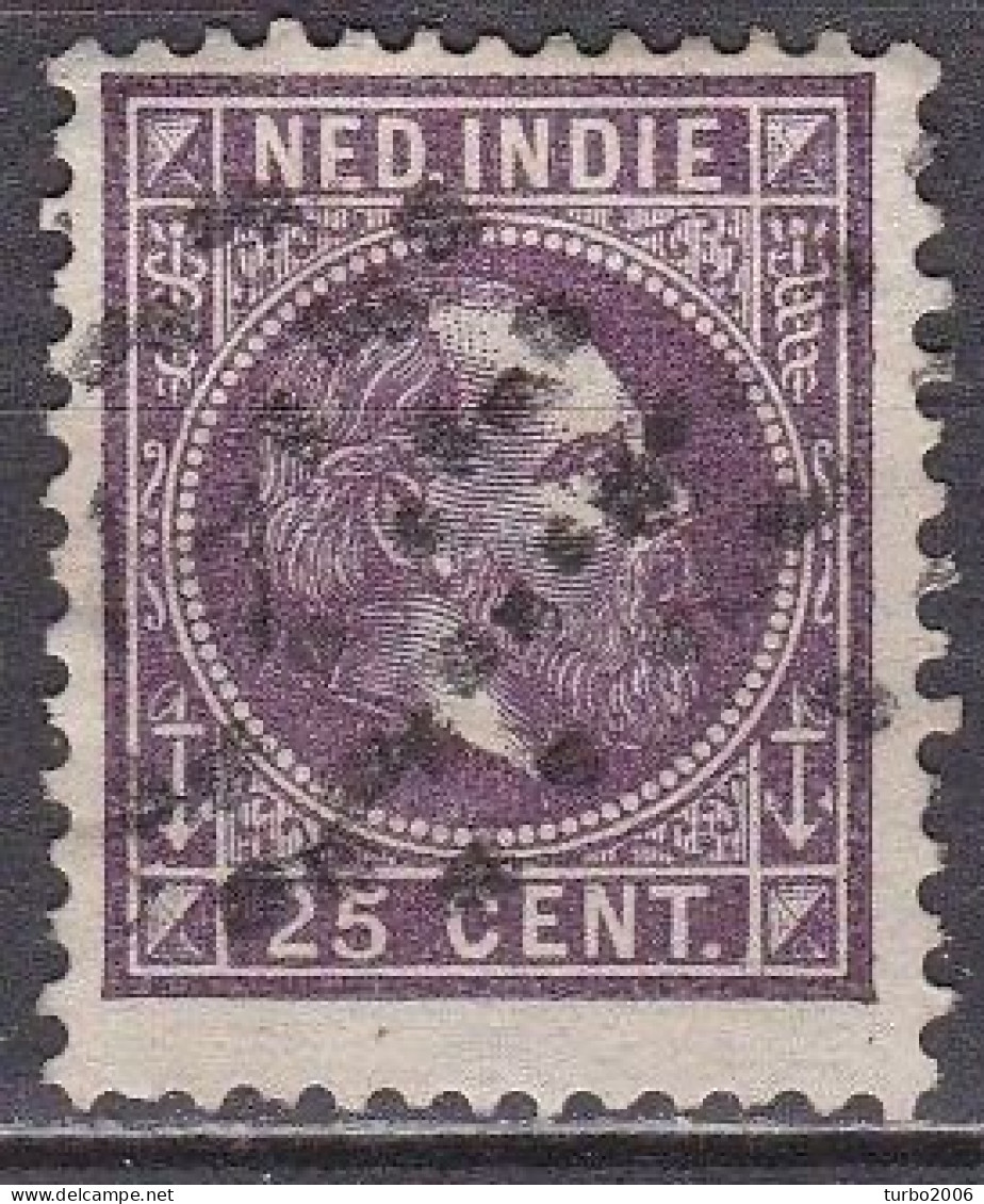 Ned. Indië: 1870 Koning Willem III 25 Cent Donkerviolet Kamtanding 12½ : 12 Gr G.  NVPH 13 F - Indes Néerlandaises