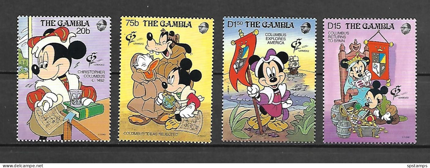 Disney Set Gambia 1992 Mickey Mouse As Christopher Columbus MNH - Disney