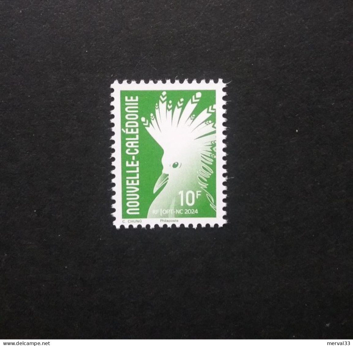 Nouvelle Calédonie 2024 - Cagou Chung - Vert - Unused Stamps