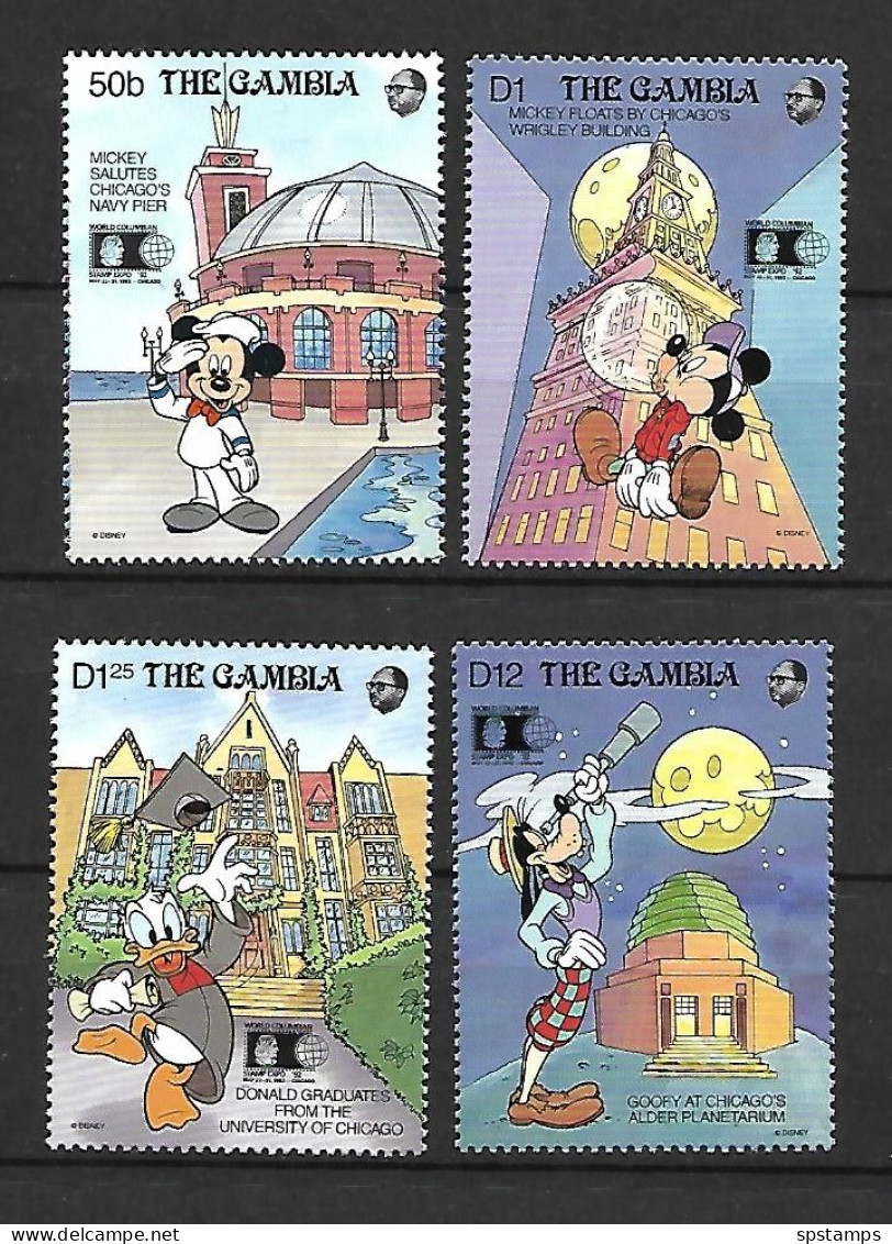 Disney Set Gambia 1992 World Columbian Stamp Expo MNH - Disney