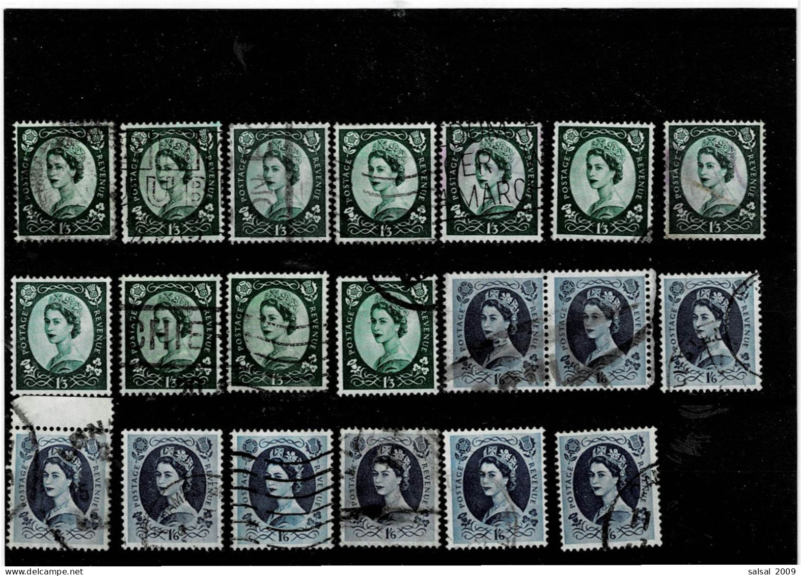 GRAN BRETAGNA ,"Elisabetta II",11 Pezzi Del 13 Sc.+9 Del 1/6 Sc.tutti Usati,possibili Filigrana Diverse,qualita Ottima - Used Stamps