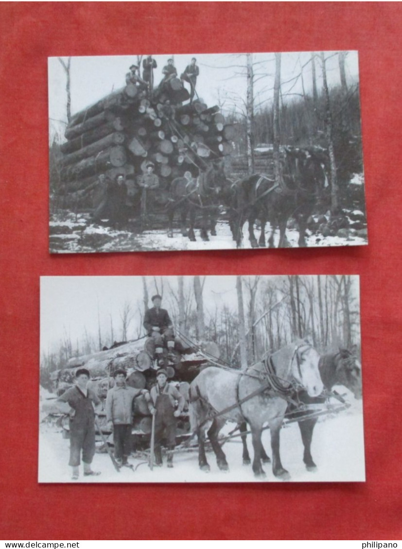 Lot Of 2 Cards Logging Wisconsin. Pub 2002   Ref 6400 - Otros & Sin Clasificación