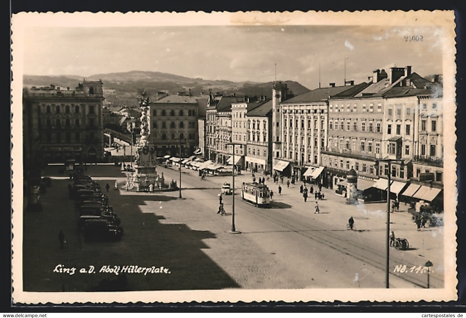 AK Linz, A. D., Strassenbahn Auf Dem Platz  - Tram