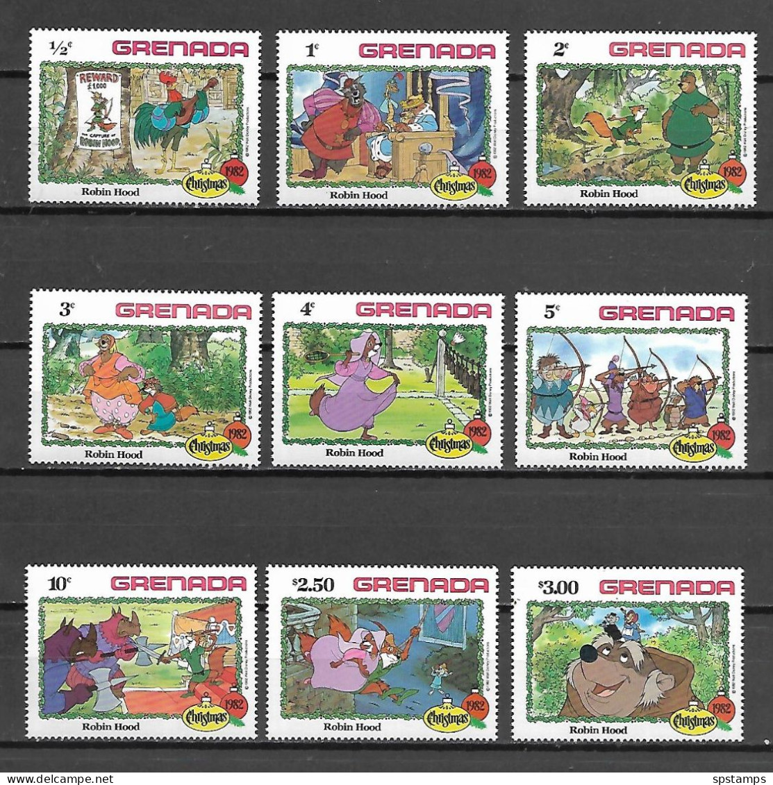 Disney Set Grenada 1982 Robin Hood MNH - Disney