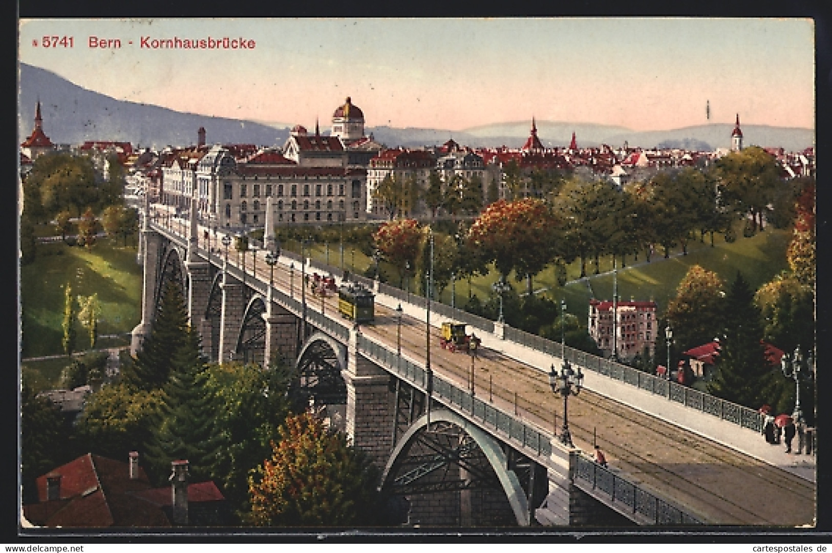 AK Bern, Blick Auf Die Kornhausbrücke Mit Strassenbahn  - Strassenbahnen
