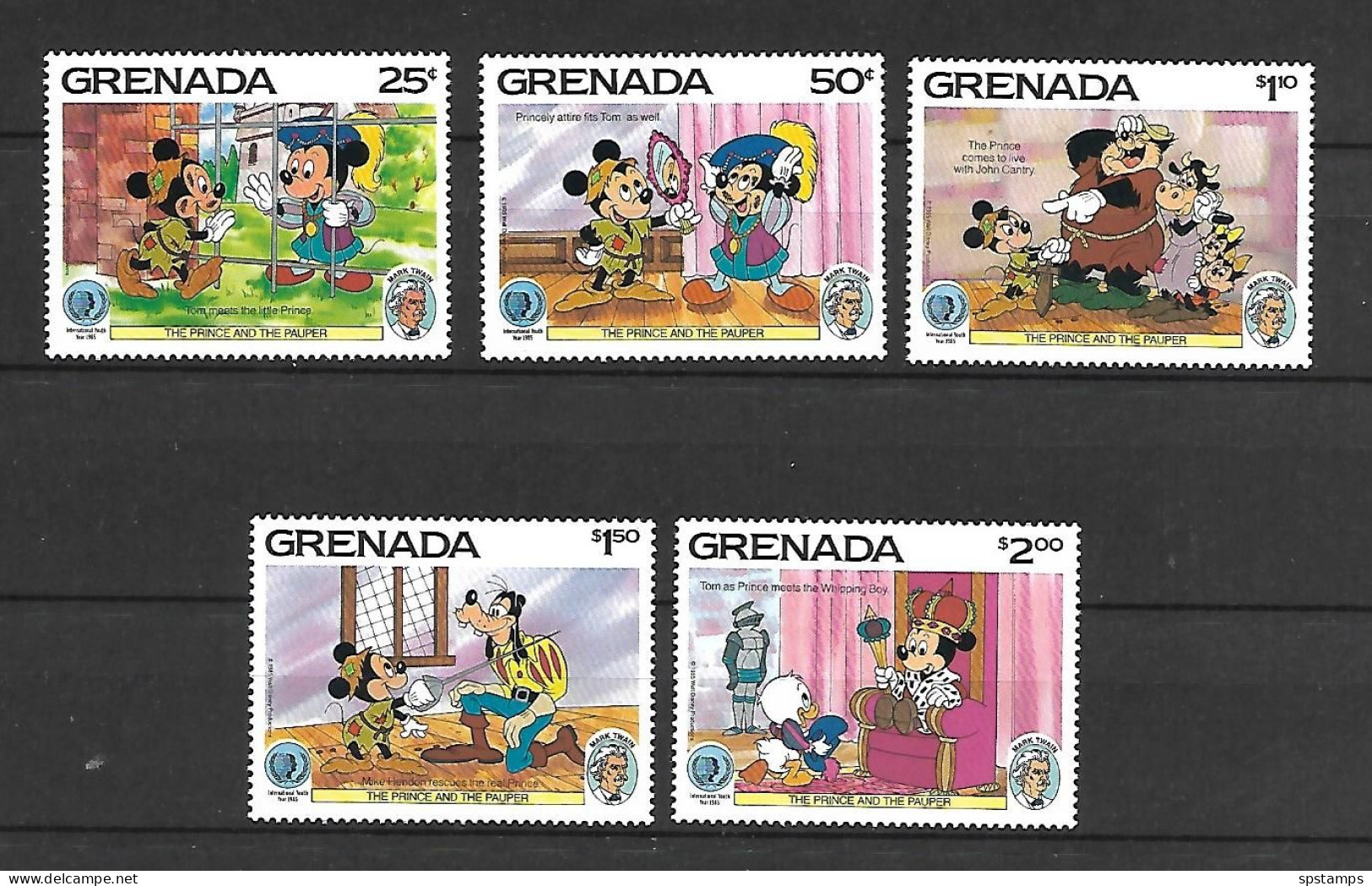 Disney Set Grenada 1985 The Prince And The Pauper MNH - Disney