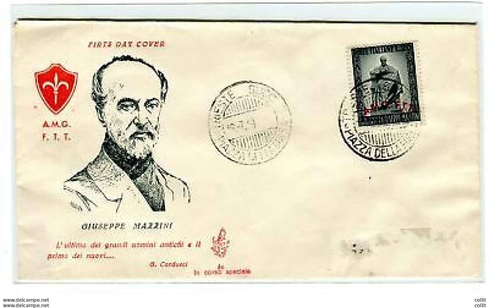 Trieste A FDC Venetia 1949 Mazzini  Non Viaggiata - Storia Postale