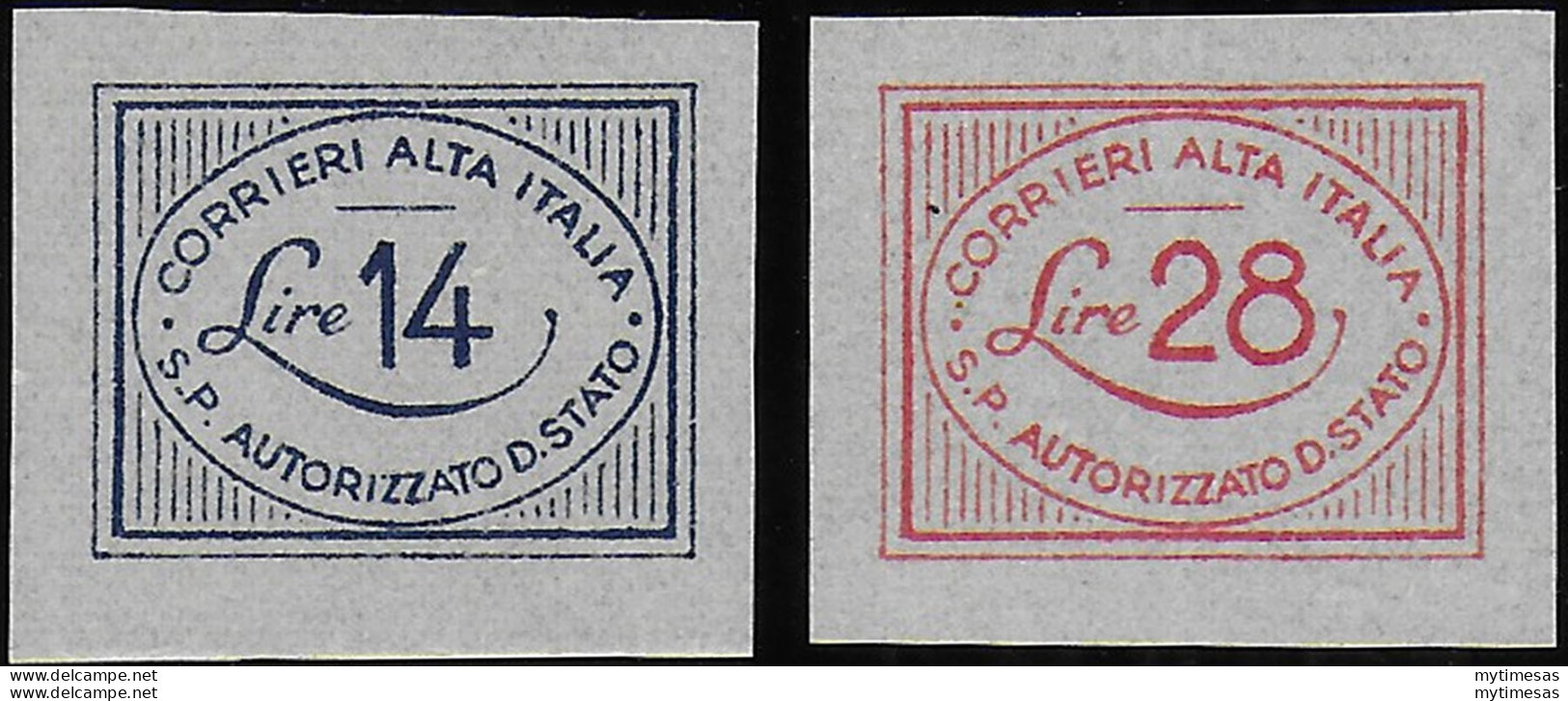 1945 Luogotenenza CORALIT Cifra 2v. ND MNH Sassone N. 1/2 - Other & Unclassified