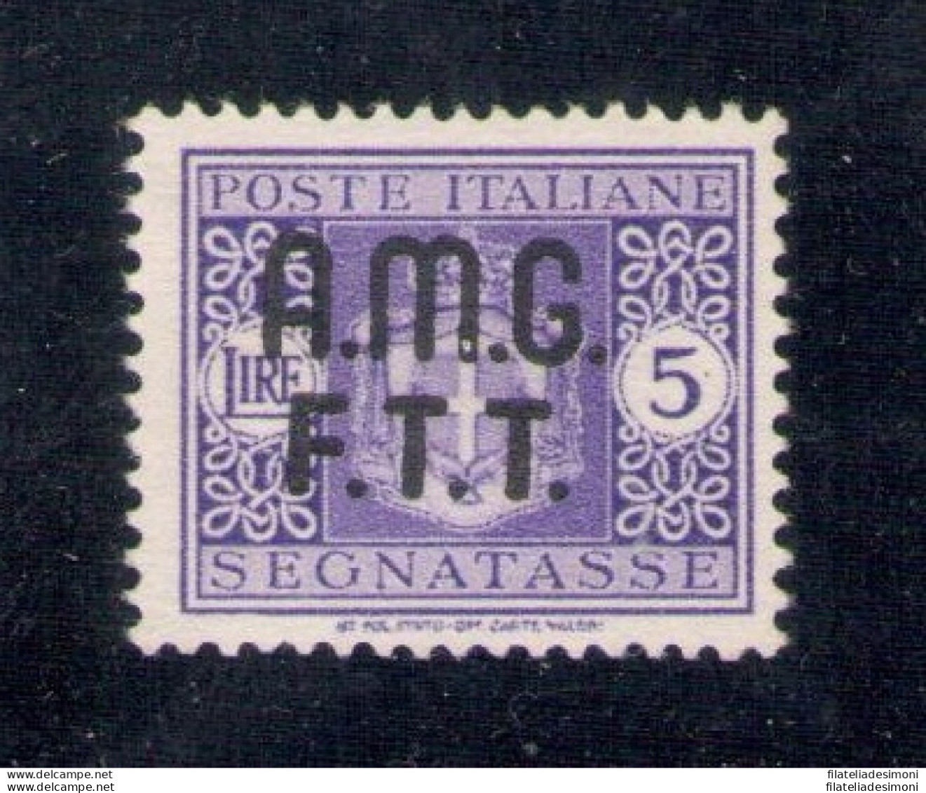 1947 TRIESTE A Segnatasse 5 Lire Violetto Senza Filigrana Centratissimo 4A Cilio - Otros & Sin Clasificación