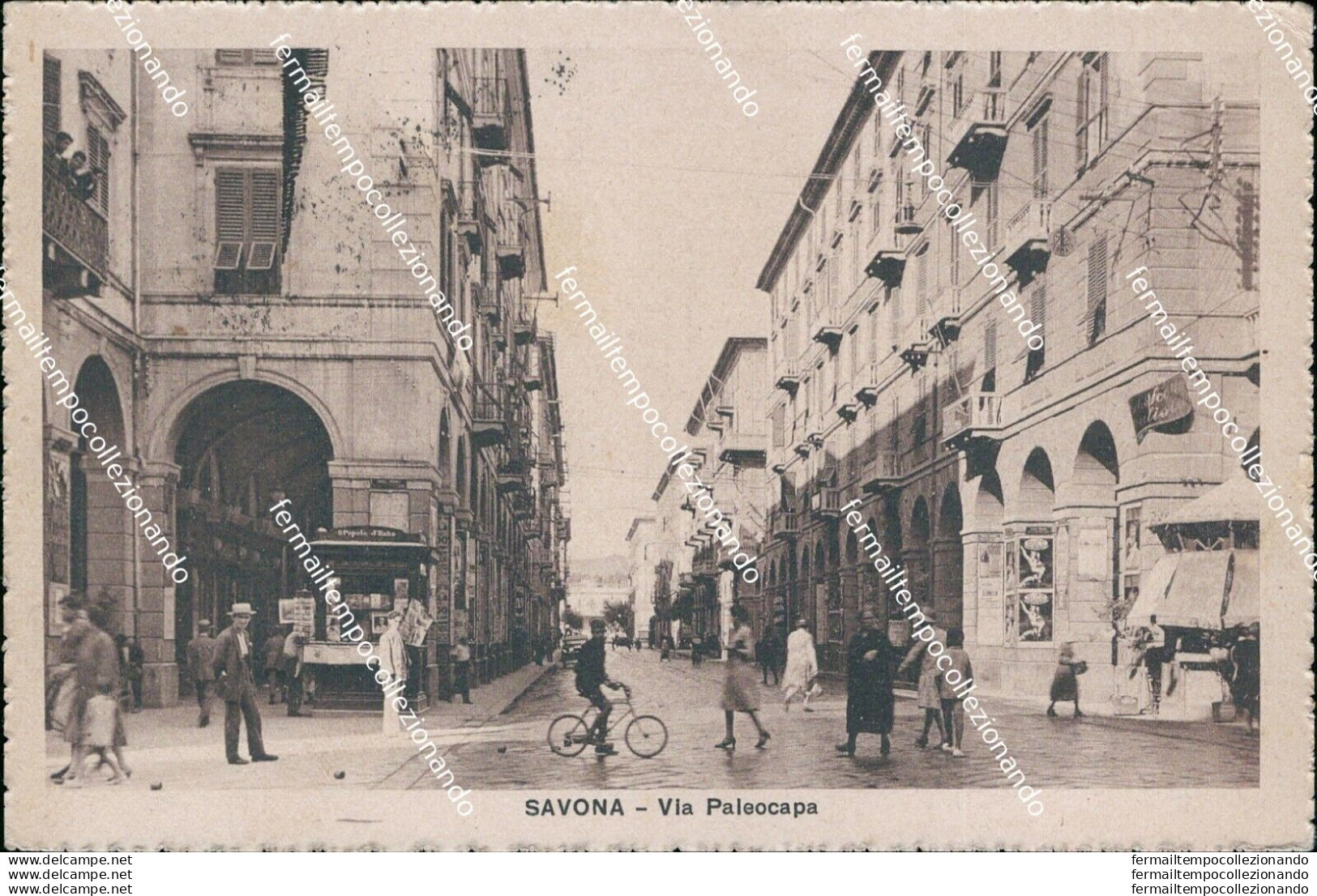 Az453 Cartolina Savona Citta' Via Paleocapa 1937 Bella!! - Savona