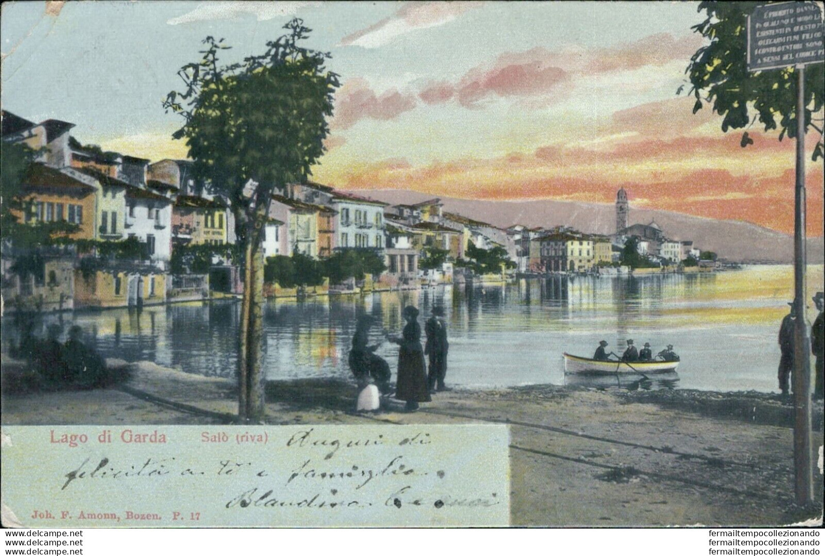 Bs454 Cartolina Lago Di Garda Salo' Riva 1903 Provincia Di Brescia  Lombardia - Brescia