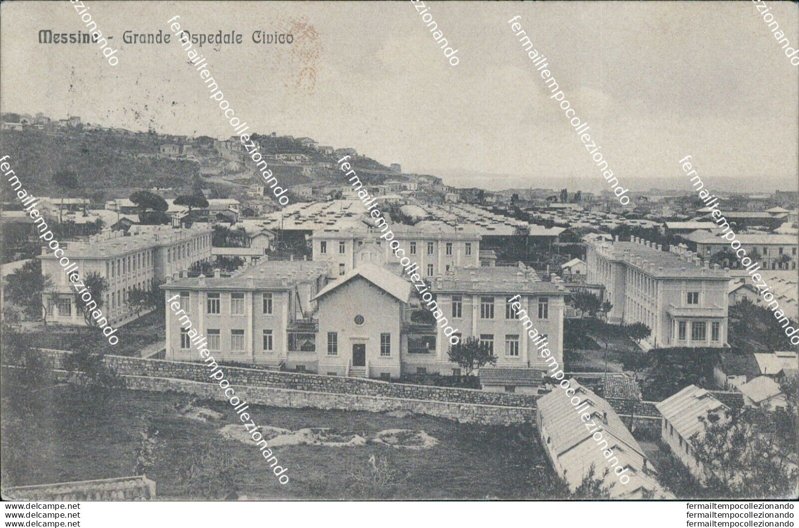 Bt285 Cartolina Messina Citta' Grande Ospedale Civico Sicilia - Messina