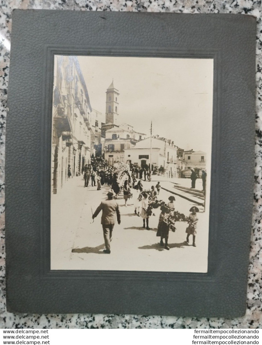 204 Foto Cartonata Vietri Sul Mare 1920 Circa Processione Provincia Di Salerno - Salerno