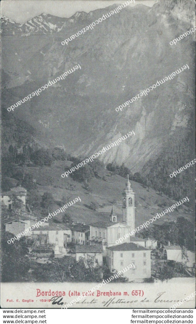 Bs491 Cartolina Bordogna Alta Valle Brembana Provincia Di1904 Bergamo  Lombardia - Bergamo
