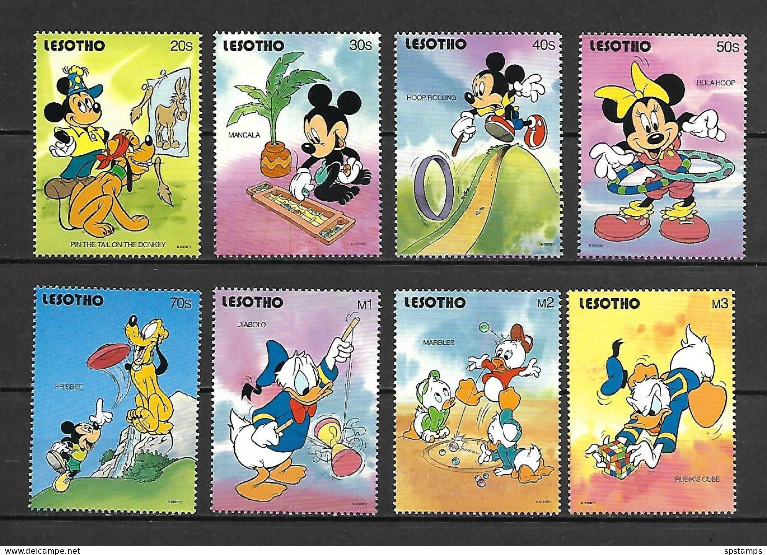 Disney Set Lesotho 1991 Playing Games MNH - Disney