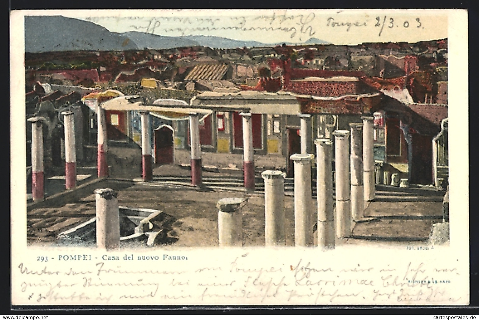Cartolina Pompei, Casa Del Nuovo Fauno  - Pompei