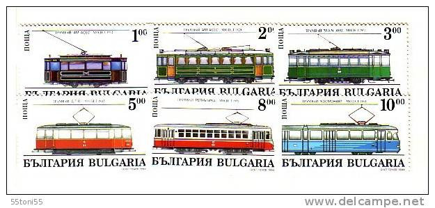 1994 Transport – TRAMS   6v.-MNH  Bulgaria / Bulgarie - Unused Stamps