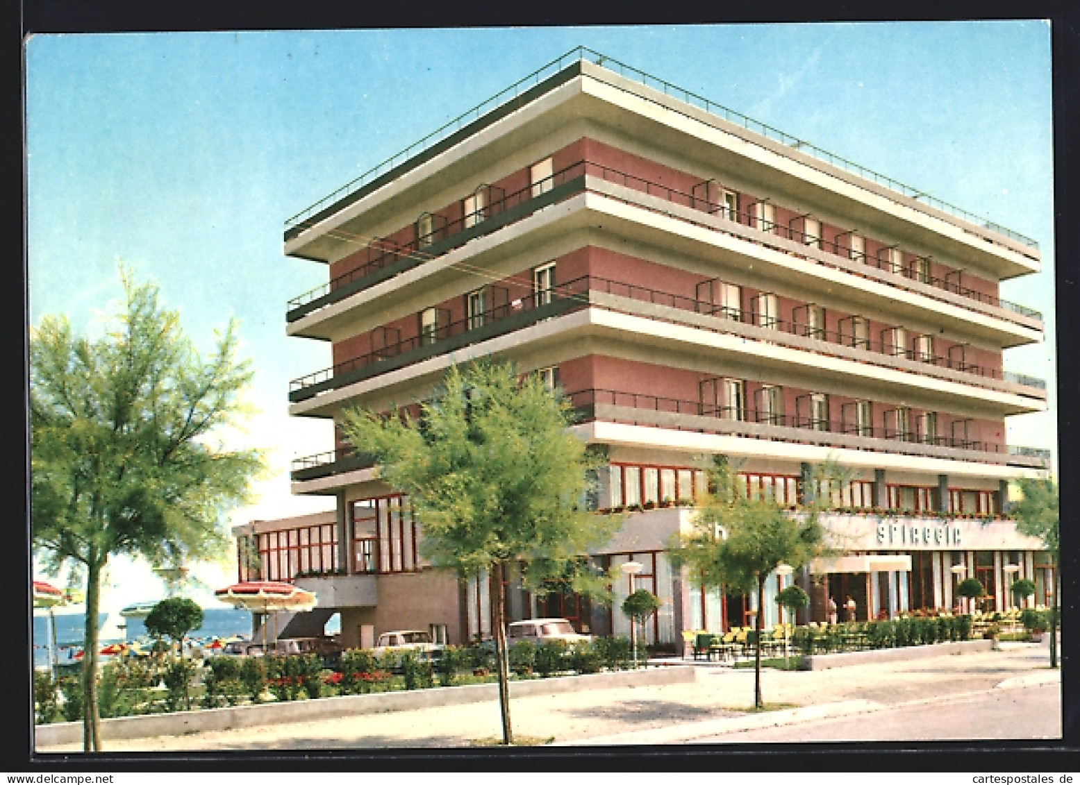 Cartolina Pesaro, Hotel Spiaggia, Viale Trieste  - Pesaro