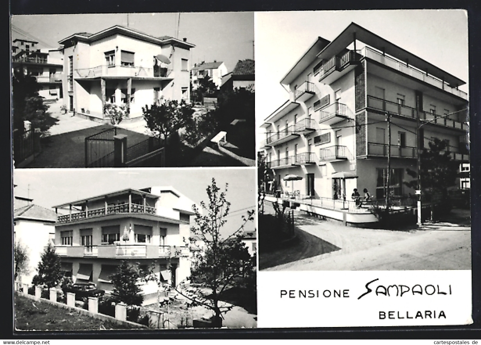 Cartolina Bellaria, Pensione Sampaoli, Via Pascoli 67  - Otros & Sin Clasificación
