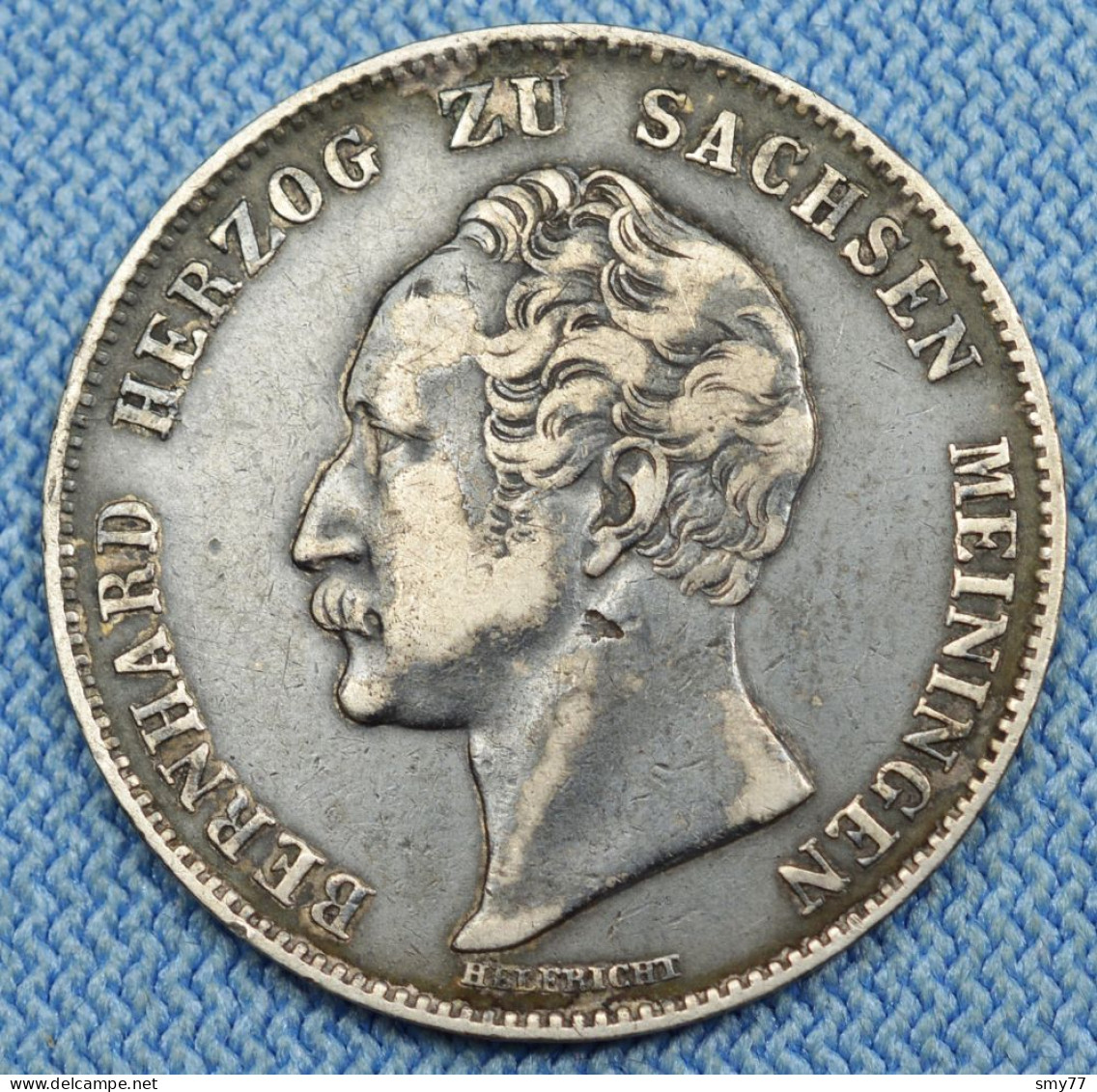 Sachsen Meiningen • 1/2 Gulden 1843 • Beautiful Black Patina On Both Sides • Bernhard II • Saxe-Meiningen • [24-741] - Andere & Zonder Classificatie