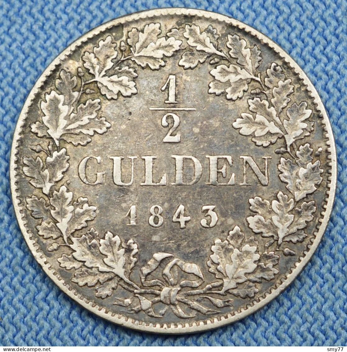 Sachsen Meiningen • 1/2 Gulden 1843 • Beautiful Black Patina On Both Sides • Bernhard II • Saxe-Meiningen • [24-741] - Andere & Zonder Classificatie