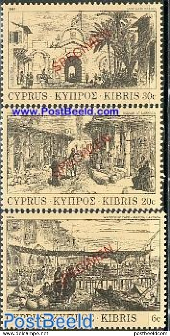 Cyprus 1984 19th Century 3v SPECIMEN, Mint NH, Various - Special Items - Unused Stamps