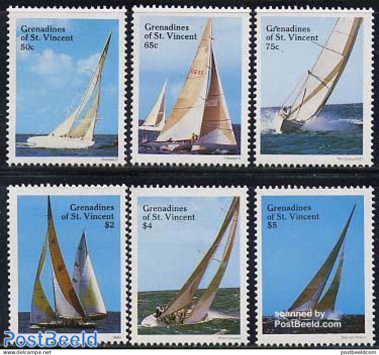 Saint Vincent & The Grenadines 1988 Yachts 6v, Mint NH, Sport - Transport - Sailing - Sport (other And Mixed) - Ships .. - Segeln