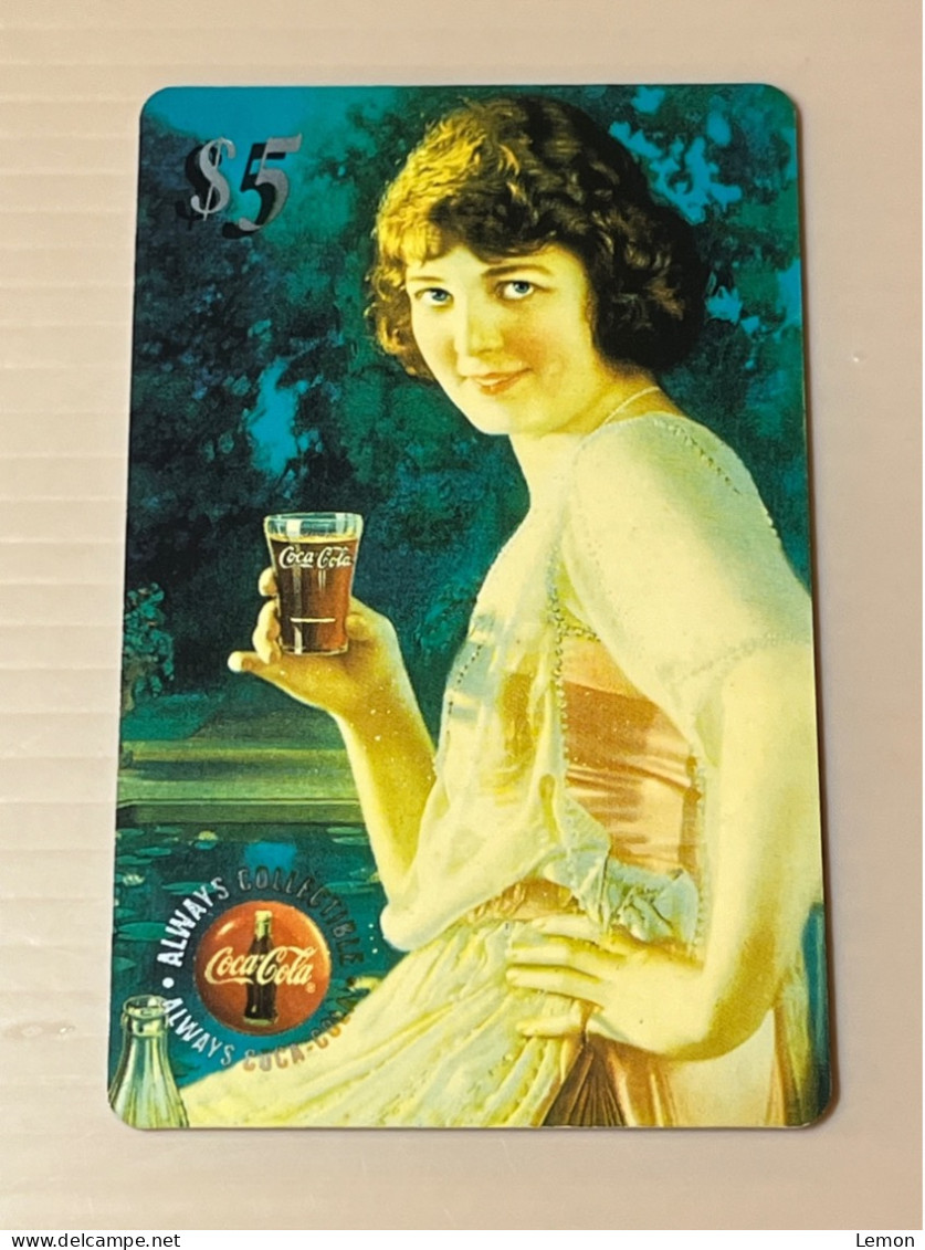 Mint USA UNITED STATES America Prepaid Telecard Phonecard, Coca Cola Lady With A Glass Of Coke $5, Set Of 1 Mint Card - Andere & Zonder Classificatie