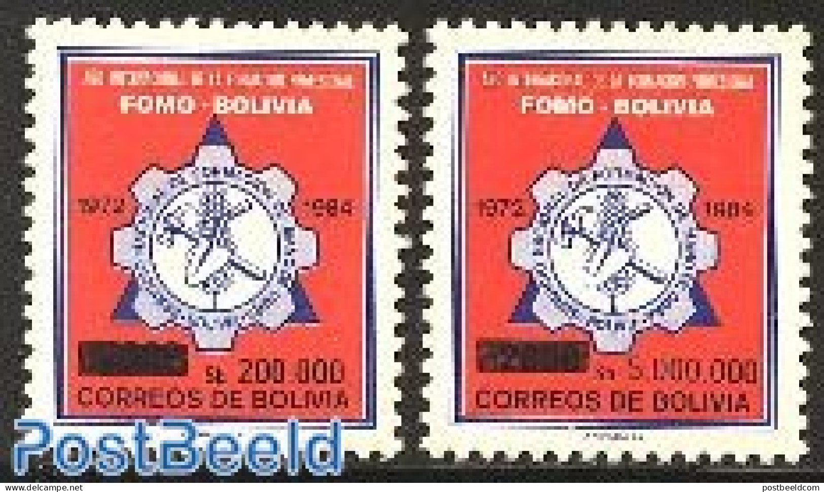Bolivia 1986 Overprints 2v, Mint NH - Bolivien