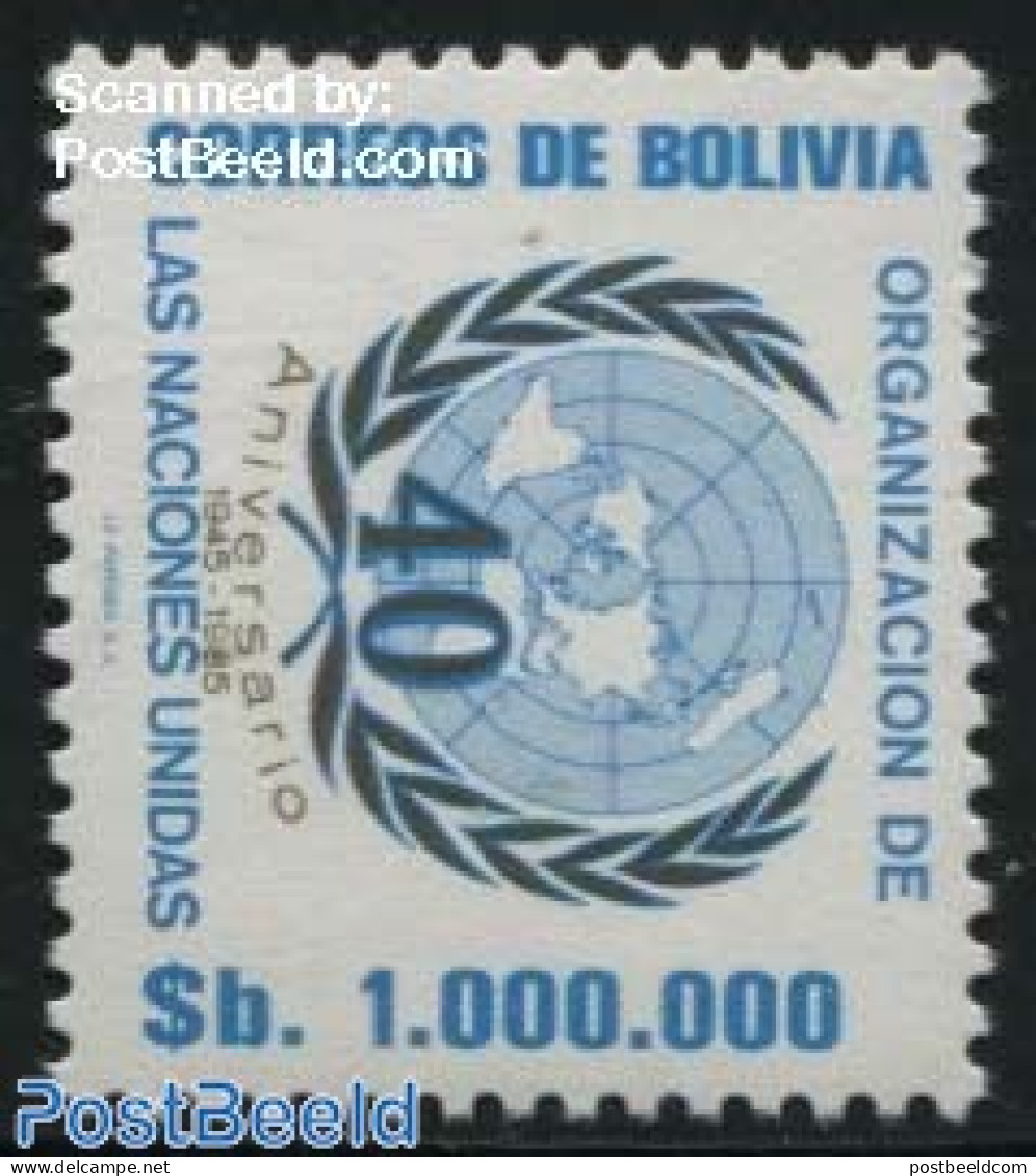 Bolivia 1985 40 Years UNO 1v, Mint NH, History - United Nations - Bolivien