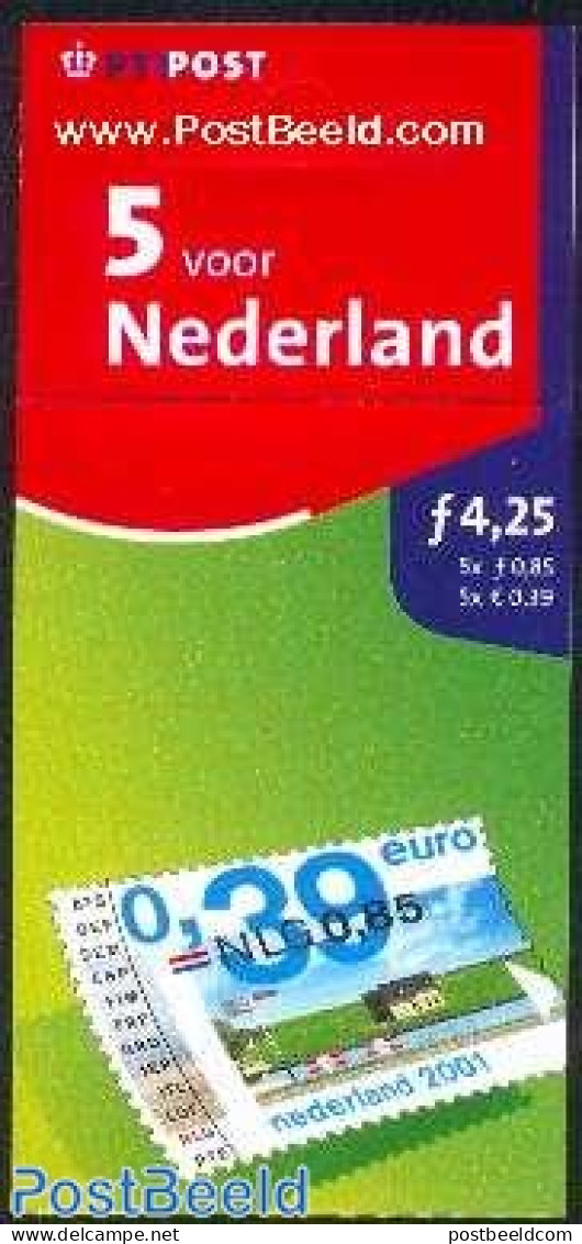 Netherlands 2001 Booklet With 5 Stamps 0.69/0.85, Mint NH, Various - Stamp Booklets - Tourism - Unused Stamps
