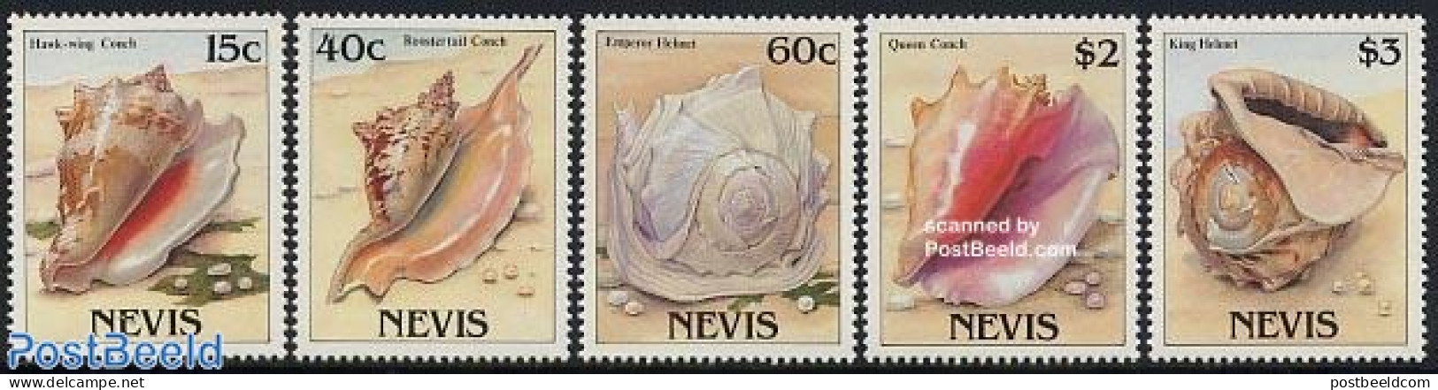 Nevis 1988 Shells 5v, Mint NH, Nature - Shells & Crustaceans - Marine Life