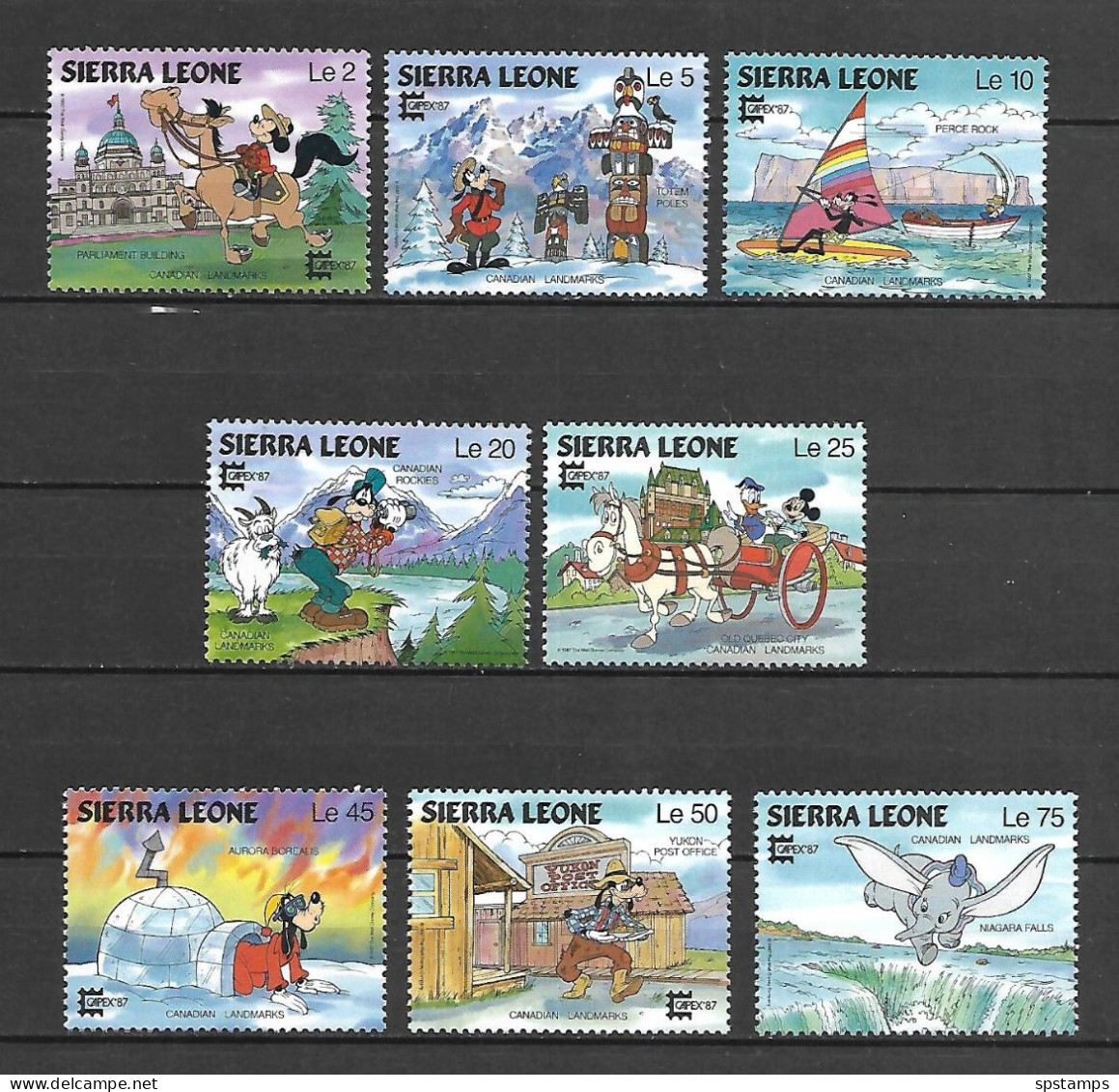 Disney Set Sierra Leone 1987 Disney Characters In Canada MNH - Disney