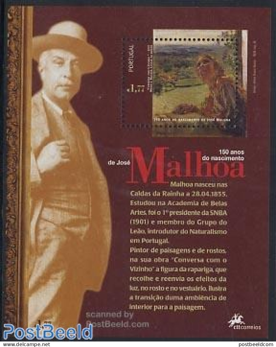 Portugal 2005 Jose Malhoa S/s, Mint NH, Art - Modern Art (1850-present) - Paintings - Unused Stamps